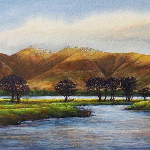 Original Watercolour Painting Skiddaw unframed Landscape Painting by Paul Morgan Clarke