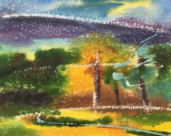 Pintura original em aquarela Dales 2 do artista Paul Morgan Clarke