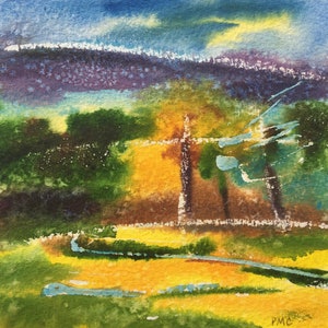 Watercolour Original Painting Dales 2 by Artist Paul Morgan Clarke