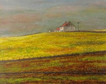 Original Watercolour Painting 'Dales Farm' Unframed Landscape Painting by Paul Morgan Clarke