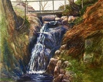 Original Watercolour Painting Lakeland Bridge unframed Landscape Painting by Paul Morgan Clarke
