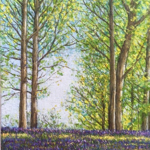 Original Watercolour Painting Bluebell Wooded Path Framed Landscape Painting by Paul Morgan Clarke image 4