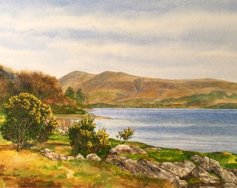 Original Watercolour Painting Lake District Unframed Landscape by Paul Morgan Clarke