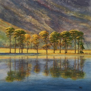 Original Watercolour Painting Buttermere Unframed Landscape Painting by Paul Morgan Clarke