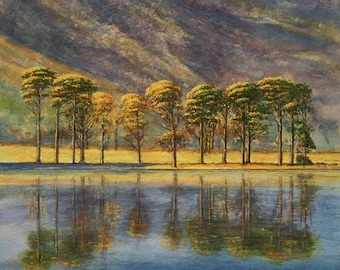 Original Watercolour Painting Buttermere Unframed Landscape Painting by Paul Morgan Clarke