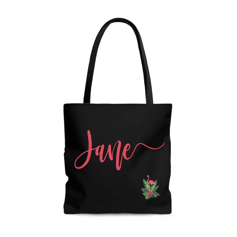 Choose Any Color And Add Any Name Or Text To Create Your Own Shoulder Bag Custom Name Bag Stylish Flamingo Custom Name Tote Bag