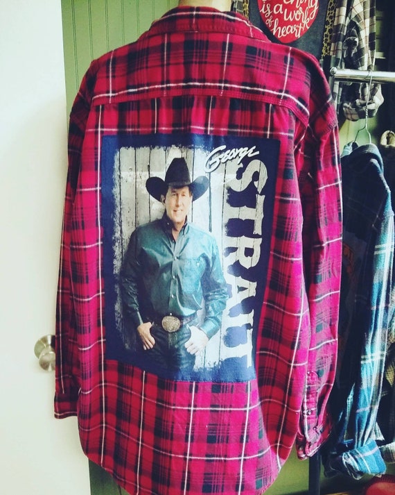 GEORGE STRAIT Custom Upcycled Flannel Shirt Made To Order | Etsy