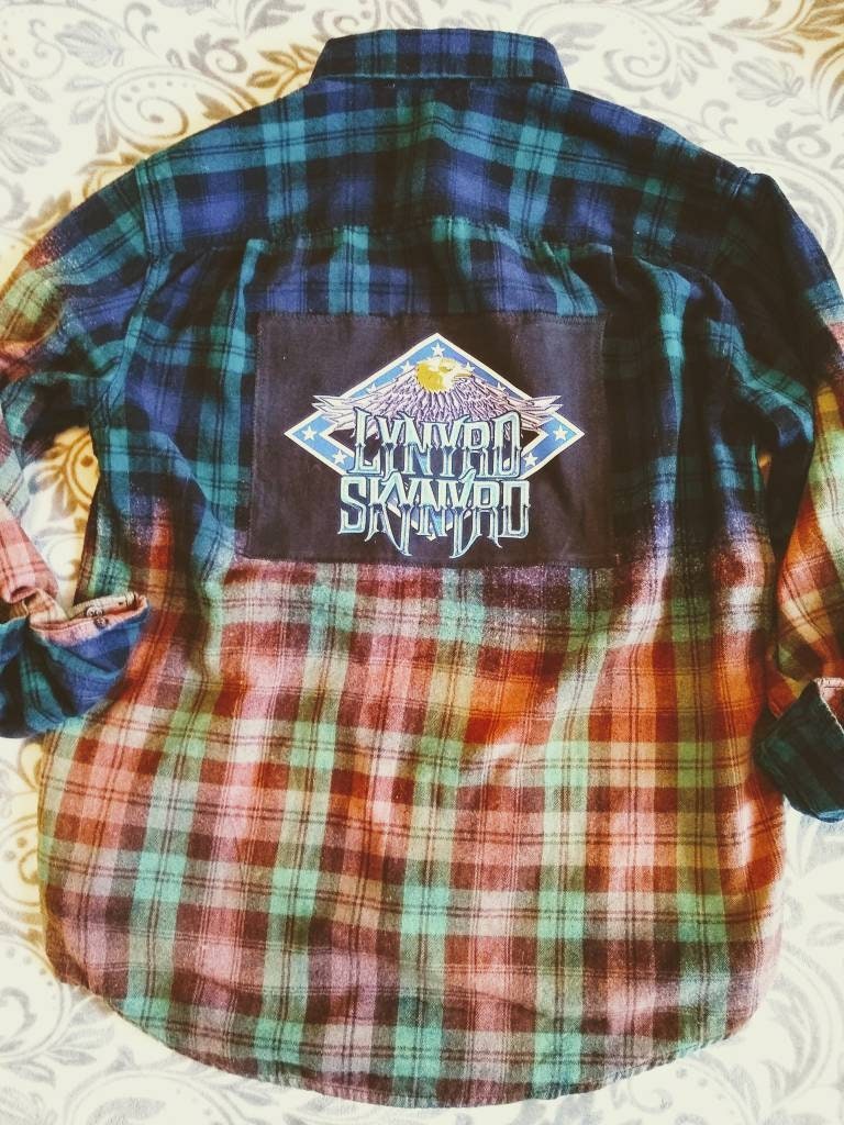 LYNYRD SKYNYRD Custom Upcycled Womens Flannel Band Shirt | Etsy