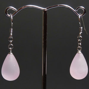 Earrings, rose quartz-Matt image 2