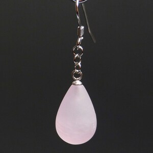 Earrings, rose quartz-Matt image 3