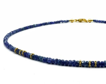 Gemstone necklace, sapphire - noble and beautiful
