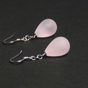 Earrings, rose quartz-Matt image 1