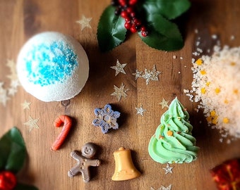 Weihnachts-Geschenk Set natürliche Seifen Badekugel Badesalz Weihnachten Geschenk