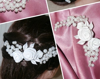 Hair Jewelry roses and beads