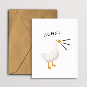 Carte de voeux Honk, carte d'amant de jeu d'oie sans titre, carte d'anniversaire drôle d'oie
