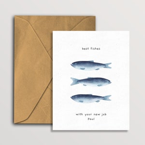 Beste Fische mit Ihrem neuen Job, lustige Fisch-neue Jobkarte, lustige Tiergrußkarte