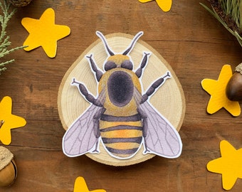 Honey Bee Vinyl Sticker, Watercolour Insect Decal