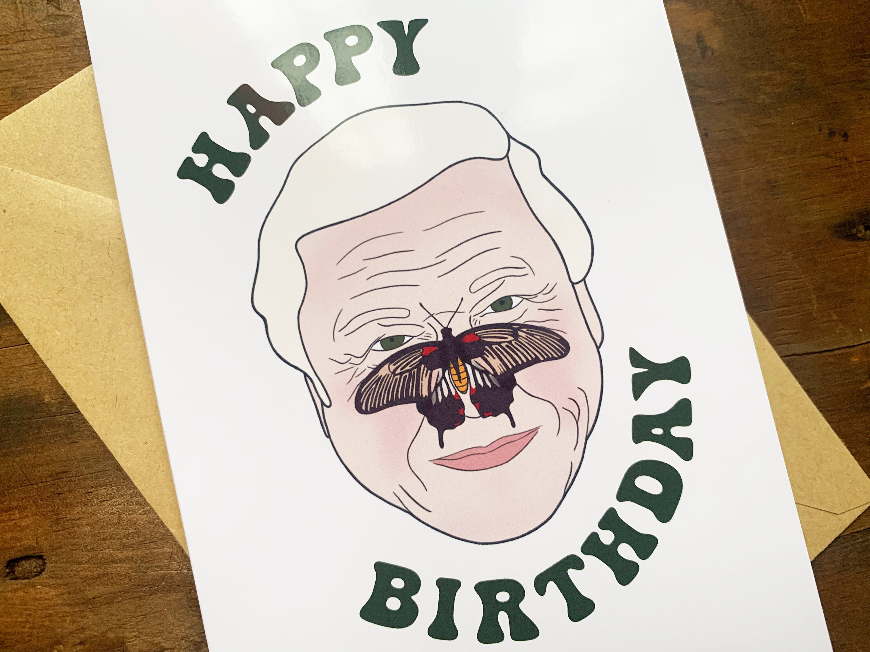 Happy Birthday David Attenborough Card Cute Birthday Card - Etsy