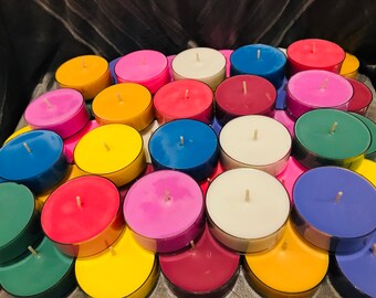 50 - Piece Colourful Maxi Scented Soy Tealight Candles