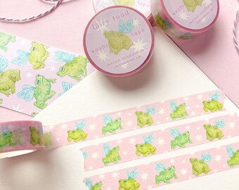Fairy Toad Washi Tape | toad frog cute cottagecore journalling tape