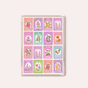 Seed Packet Pattern | watercolour nature floral botanical cute pink illustration