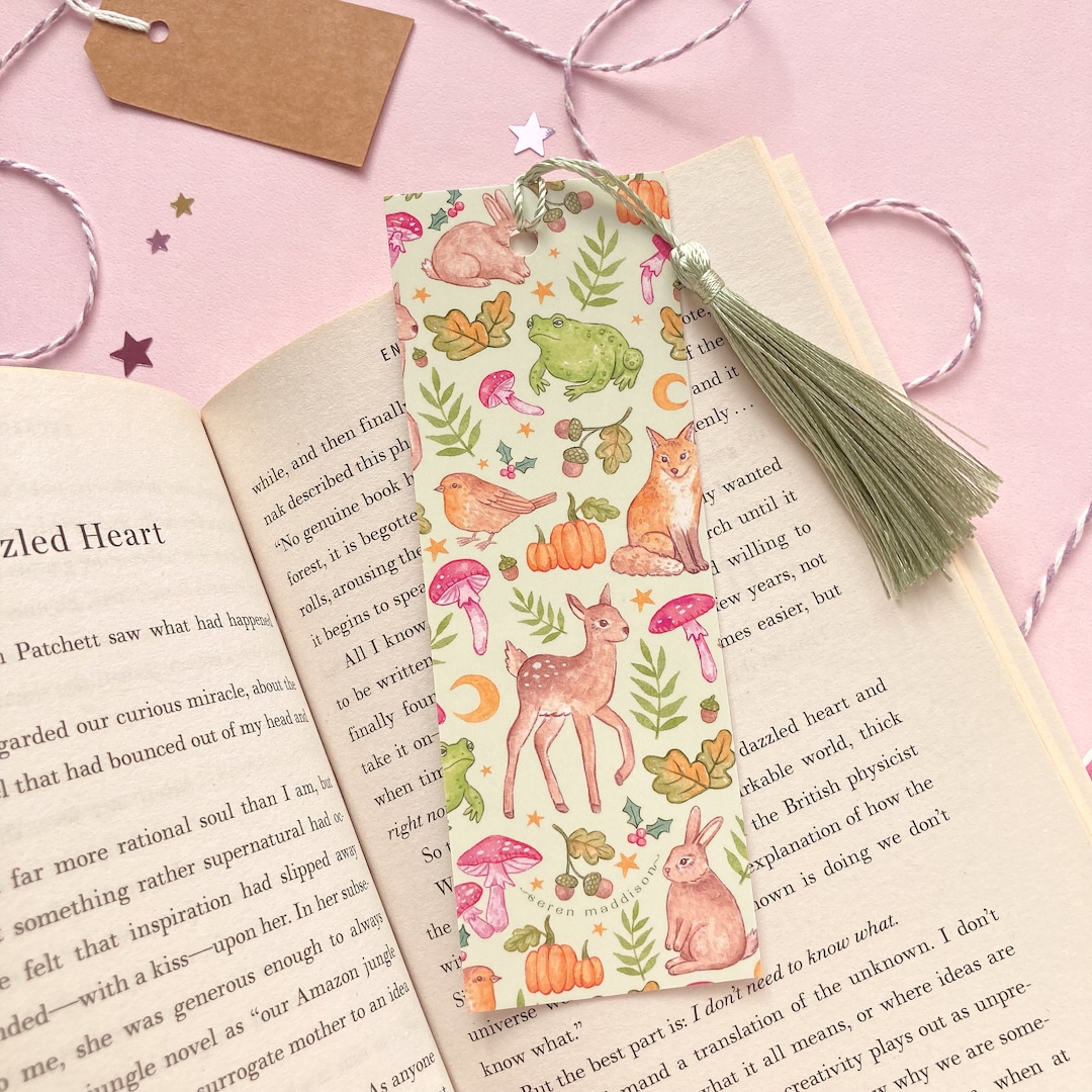 Woodland Bookmark | Cute Animal Bunny Deer Frog Fox Nature Patterned ...