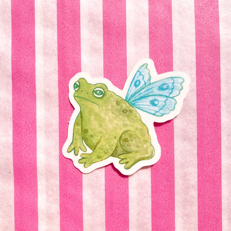 Fairy Toad Sticker frog magical die cut vinyl sticker decal laptop notebook water bottle image 1