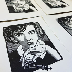 Beth - limited Linoleum Edition Linocut Block Handgedruckt auf Hahnemühle Papier