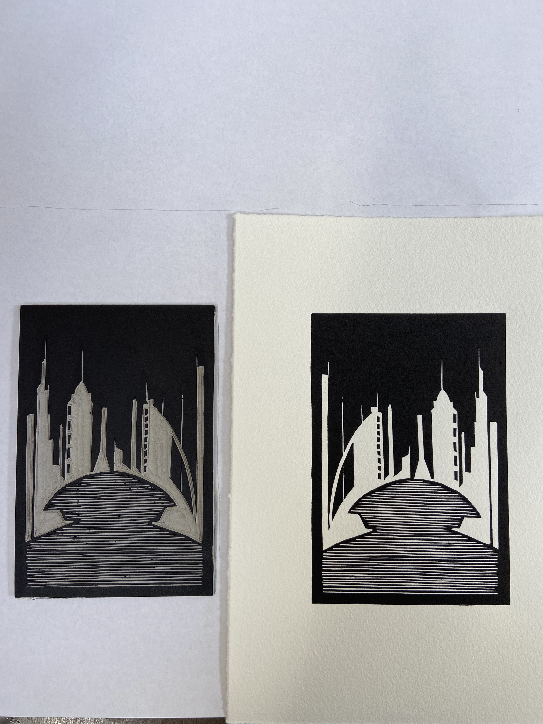 Crane Limited Linoleum Edition Linocut Block Handprinted on Hahnemühle  Paper 