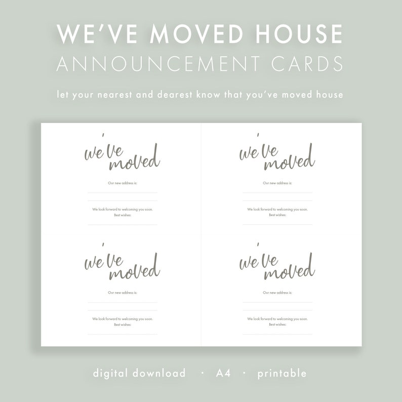 Moving House Announcement Cards We've Moved Announcement Etsy UK