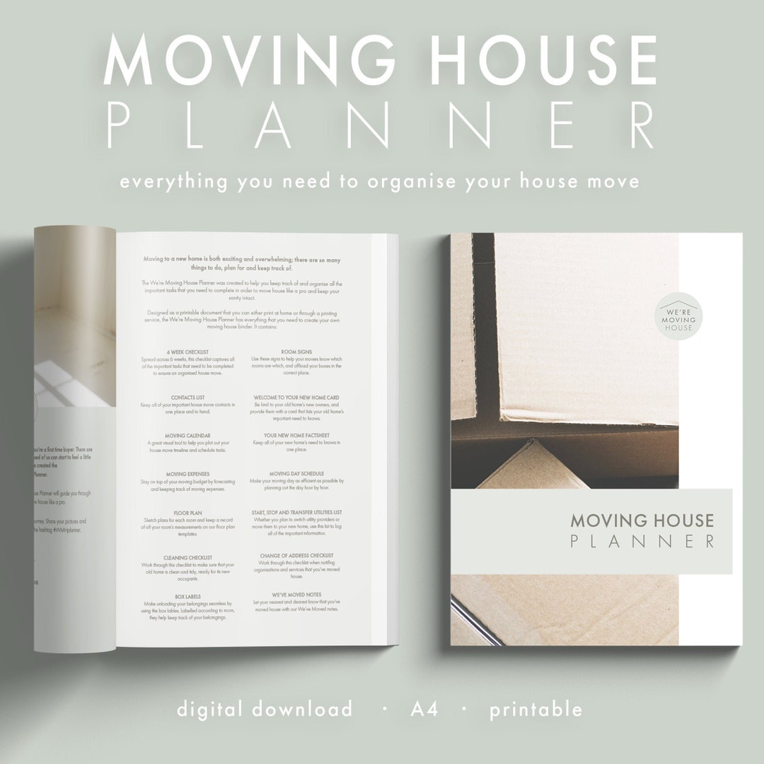 UK Moving House Planner Checklist Organise Your House Move. - Etsy