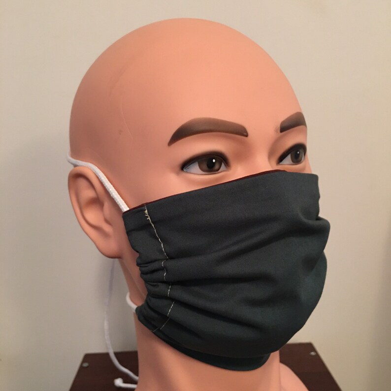 B2G1 Face Mask with Drawstring Pocket Cord lock solid Etsy