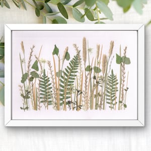 Housewarming home gift, Pressed flowers arrangement, Preserved flowers collage, Meadow in frame, Oshibana wall art, Floral decor, Fall decor
