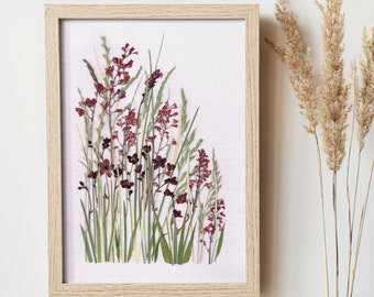 Pressed flower wall art, Dried flower art, Handmade home decor, Flower gifts for her