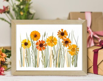 Cottagecore Pressed Plant Frame – Dried Flower Wall Art for Flower Lovers
