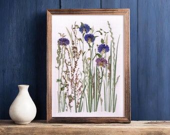 Pressed & Dried Wildflower Frame – Botanical Wall Art for Cottagecore Homes