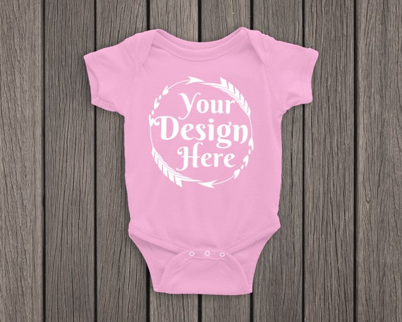 Rabbit Skins 4400 Pink Bodysuit Mockup Toddler Mockup