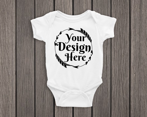 Rabbit Skins 4400 White Bodysuit Mockup Toddler Mockup