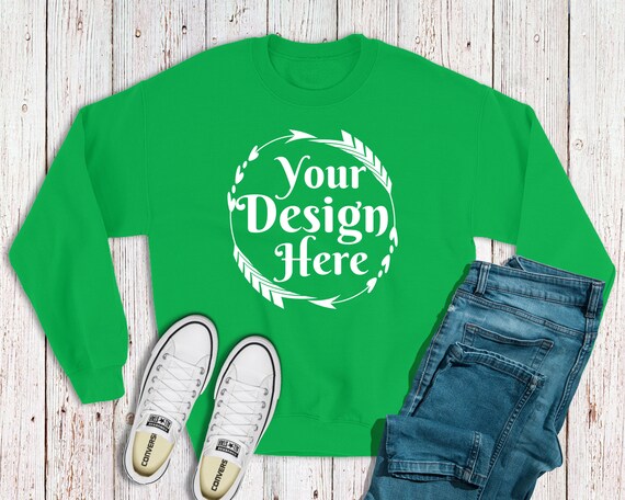 Gildan 18000 Irish Green Patricks Day Mockup Heavy Blend