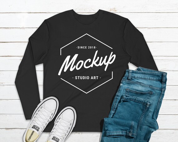 Next Level 3601 Black Long Sleeve Mockup Mock Ups