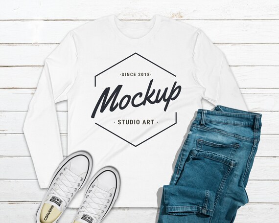 Next Level 3601 White Long Sleeve Mockup Mock Ups