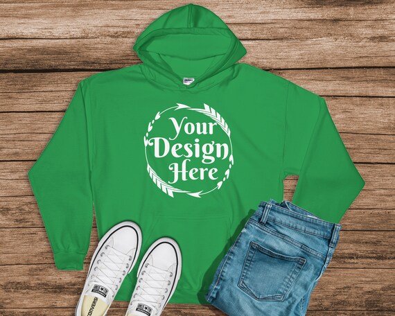 Download Free Gildan 18500 Hooded SweaT-Shirt Brand Irish Green Hoodie Mockup (PSD) - Best Free Mockups ...