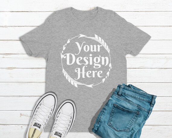 Grey T-Shirt Next Level Mockup 3600 Heather Grey