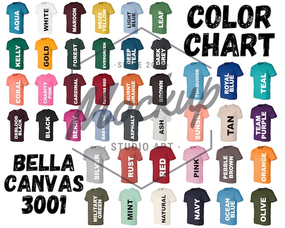 Bella And Canvas Color Chart