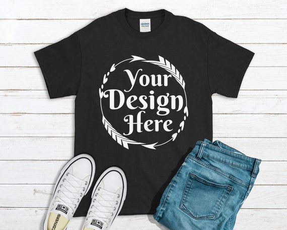 Download Free Black T-Shirt Gildan Mockup 2000 Canvas Unisex Shirt ...