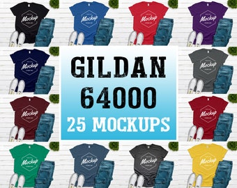 Download Gildan 64000 Mockup Etsy PSD Mockup Templates