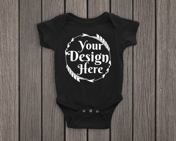 Rabbit Skins 4400 Black Bodysuit Mockup Toddler Mockup Rabbit Skins 4400 Black Bodysuit Mockup Toddler Mockup