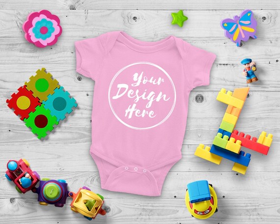 Blank Pink Baby Onesie Mockup Fashion Design Styled Baby Blank Pink Baby Onesie Mockup Fashion Design Styled Baby