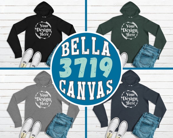 Bundle 5 Mockups Bella Canvas 3719 Hoodie Mock Ups