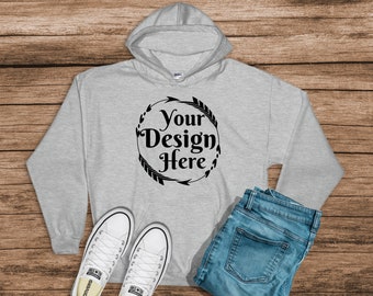 Download Free Gildan 18500 Hooded Sweatshirt Brand Sport Grey Hoodie Mockup T Shirt Mockup Gildan Flat Lay Shirt Mock Up Wooden Background Best Free Images Glass Mockups PSD Mockup Template